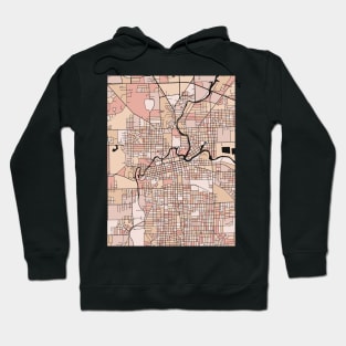 Fort Wayne Map Pattern in Soft Pink Pastels Hoodie